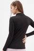 Women Black Highneck Full sleeves T-shirt